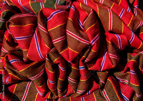 Fotomural Thai loincloth loincloth, Thai style plaid cloth decorated with beautiful Thai fabric