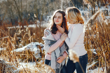 Wall Mural - Mother witn daughter