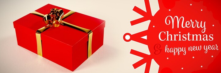 Poster - Composite image of white and red greetings card