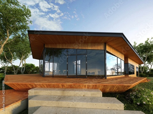 Fotomural 3d render of building exterior