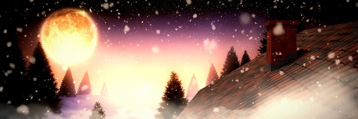 Poster - Composite image of snow falling