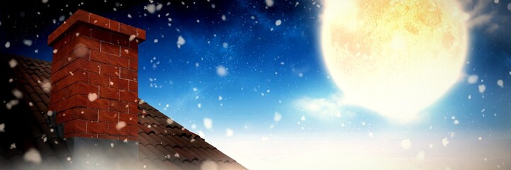 Poster - Composite image of snow falling