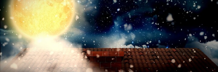 Poster - Composite image of snow falling