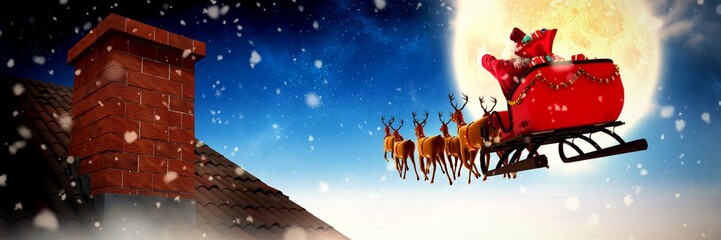Poster - Composite image of snow falling
