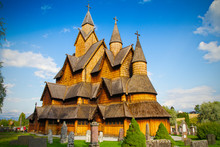 Heddal Stave Church Is A Stave Church Located At Heddal In Notodden, Norway