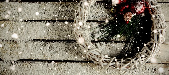 Poster - Composite image of snow falling
