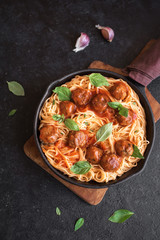 Poster - Spaghetti pasta with meatballs