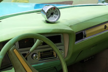 Salon Old Retro Car. Close-up. Cars. Details.