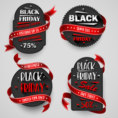 Wall Mural - black friday sale flyers set for business. vector illustration