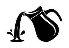 Jug Pour Out Milk Or Water Canister. Simple Logo.