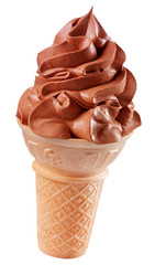 Sticker - CHOCOLATE ICE CREAM CONE ON WHITE