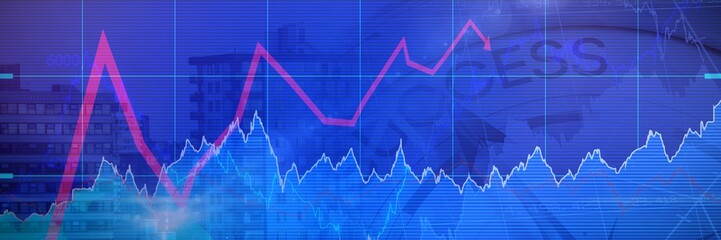 Poster - Composite image of success text with graphs and navigational