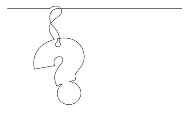 Wall Mural - continuous line drawing of question mark design