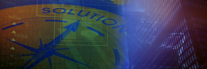 Poster - Composite image of solution concept on navigational compass