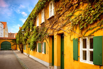 Canvas Print - Augsburg: Fuggerei - the world oldest social housing. Bavaria, Germany