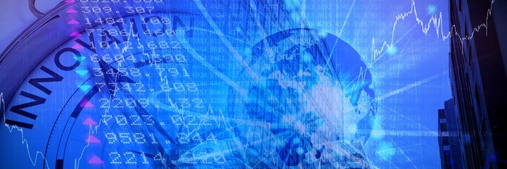 Poster - Composite image of stocks and shares