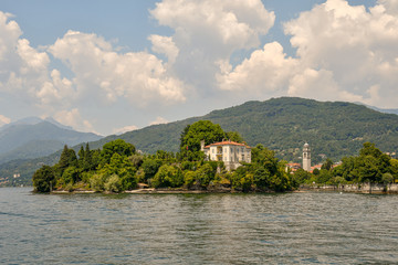 Sticker - Panorama del Lago Maggiore con Isola di San Giovanni e Pallanza, Piemonte, Italia