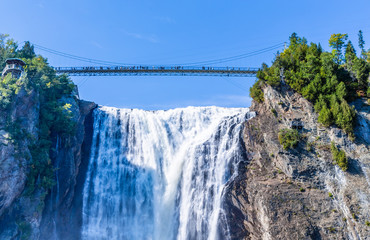 Wall Mural - Bridge Over the top of  Montmorency Falls