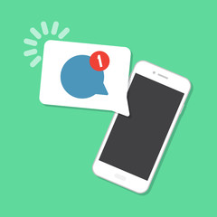 Leinwandbilder - New comment arrived on the smartphone. Notification concept
