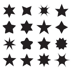 Poster - Set of different shape stars icons for design
