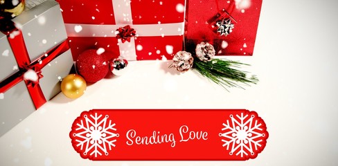 Poster - Composite image of banner sending love