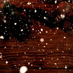 Poster - Composite image of snow falling