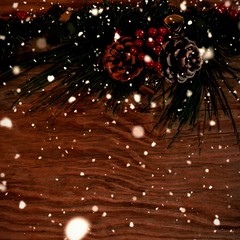 Poster - Composite image of snow falling