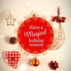 Poster - Composite image of white and red greetings card