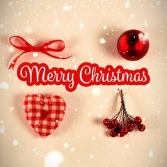 Poster - Composite image of white and red greeting card