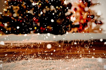 Poster - Composite image of snow falling