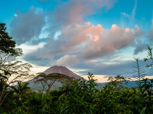 View Of Arenal Volcano, Costa Rica And Its Valley