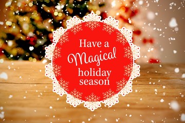 Poster - Composite image of white and red greetings card