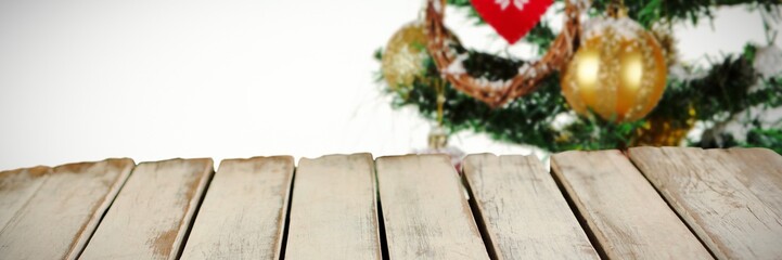 Poster - Composite image of wooden boards