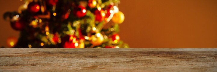 Poster - Composite image of modern wooden table