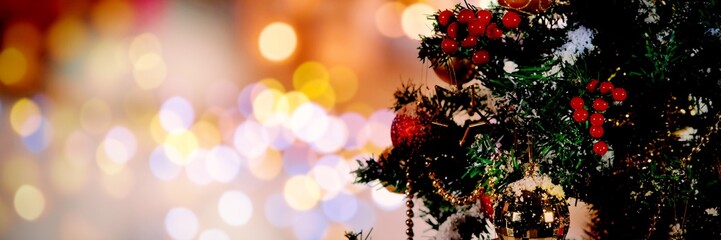 Poster - Composite image of christmas yellow circle lights
