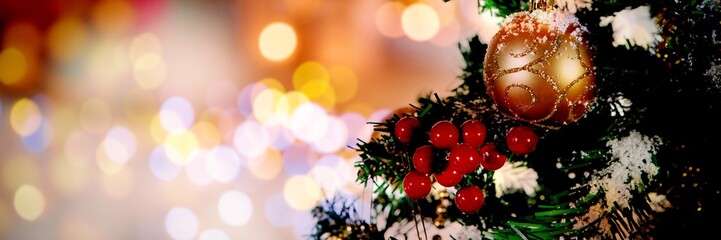 Poster - Composite image of christmas yellow circle lights