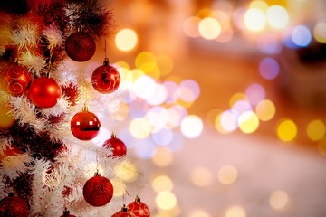 Poster - Composite image of christmas yellow circle lights