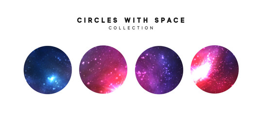 Wall Mural - space abstract backgrounds. starry bright circular textures vector. isolated on white background