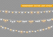 © lauritta - Christmas lights isolated realistic design elements. Xmas glowing lights. Garlands, Christmas decorations.