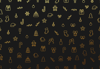 Wall Mural - Christmas pattern and happy new year