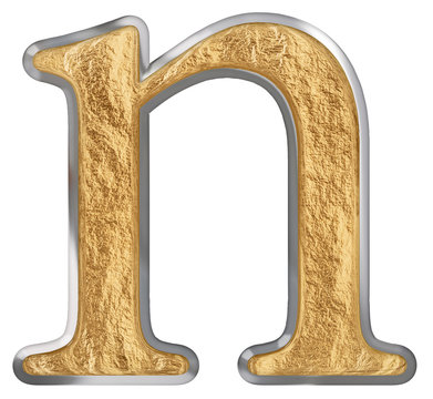 Lowercase letter n, isolated on white, 3D render