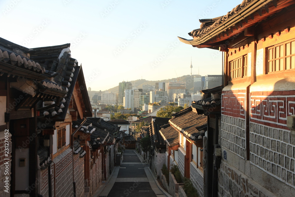 Bukchon Hanok Village in Seoul, South Korea Stock Photo | Adobe Stock