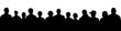 © nosyrevy - Crowd of people silhouette. Large audience anonymous faces. Meeting demonstrators. Human heads, vector illustration