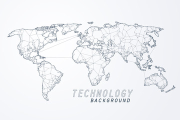 Abstract of world network, Edge and vertex of world connection