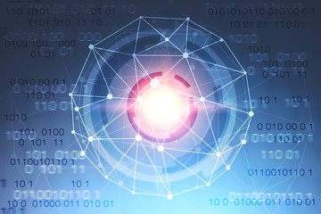Poster - hud and polygons, binary code