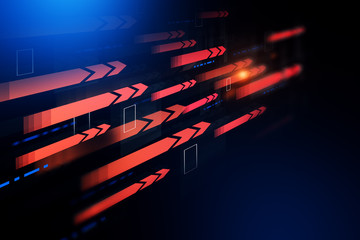 Poster - Red diagonal arrows interface