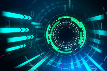 Poster - Green arrows interface wtih hud