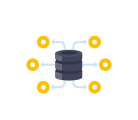 Sticker - database and data storage vector icon