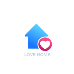 Wall Mural - home with heart vector logo, icon