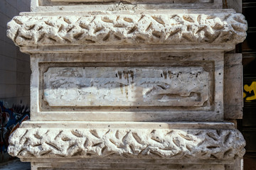 Carved wall closeup